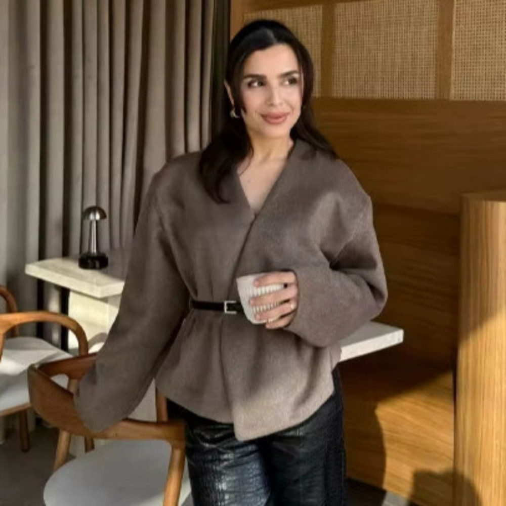 ZARA Fall Winter Street Style Soft Belted Coat